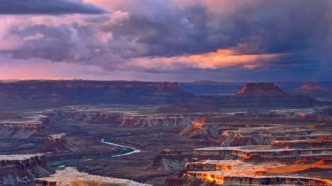 Dramatic skies over Canyonlands National Park in Utah