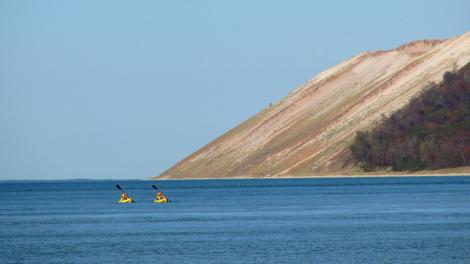 Kayak adventures on Sleeping Bear Dunes