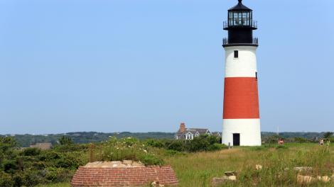 马萨诸塞州楠塔基特岛的桑卡蒂角灯塔