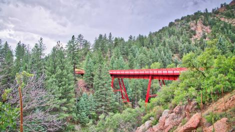 Phantom Canyon steel bridge on the Gold Belt Tour Scenic Byway in Colorado Phantom Canyon steel bridge on the Gold Belt Tour Scenic Byway in Colorado
