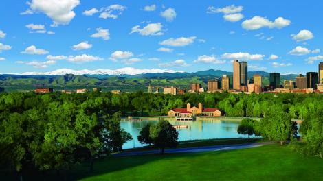 View of the Denver Skyline from City Park  View of the Denver Skyline from City Park