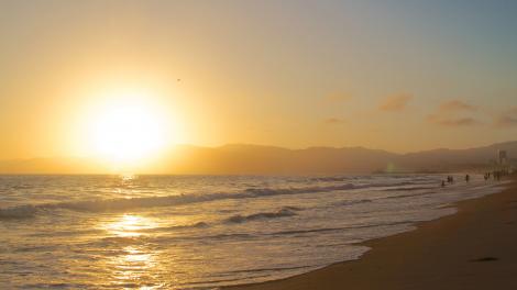 Sunset at the beach in Los Angeles, California Sunset at the beach in Los Angeles, California