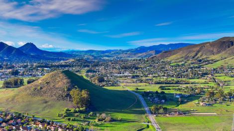 From Islay Hill, a view of wine country and hills surrounding San Luis Obispo 