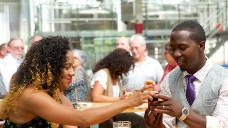 Sampling craft beers at a local Birmingham brewery