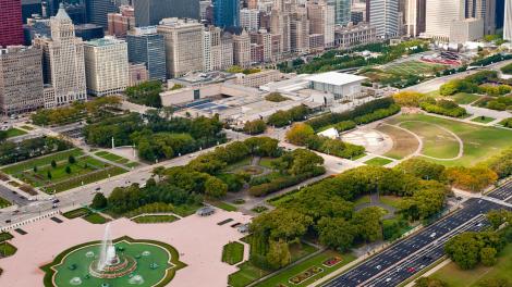 芝加哥格兰特公园鸟瞰图 芝加哥格兰特公园鸟瞰图