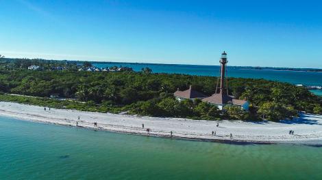 佛罗里达州萨尼贝尔岛鸟瞰图