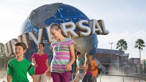 佛罗里达州 Universal Orlando Resort 的标志性球形标志