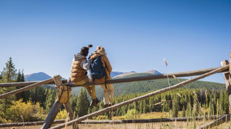 Taking a selfie while surrounded by Colorado mountains