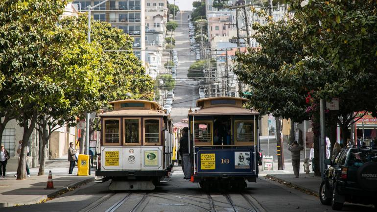 旧金山独有的铛铛车