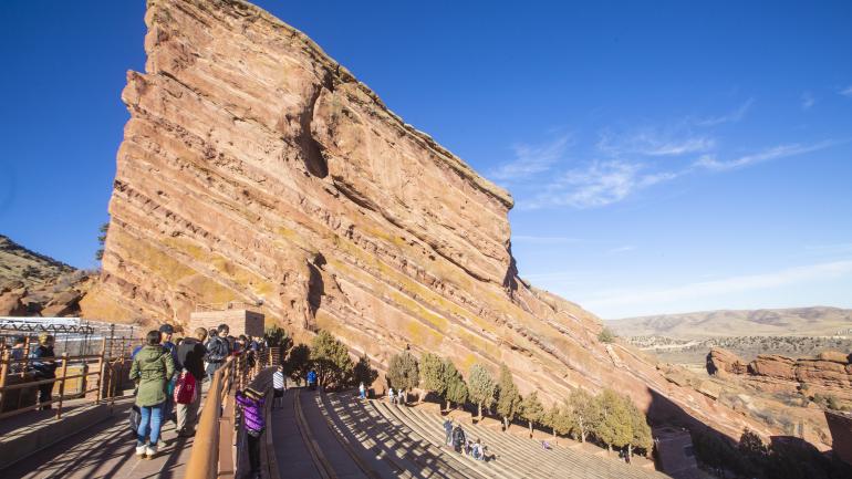 在科罗拉多州莫里森的红石公园及露天剧场观光游览