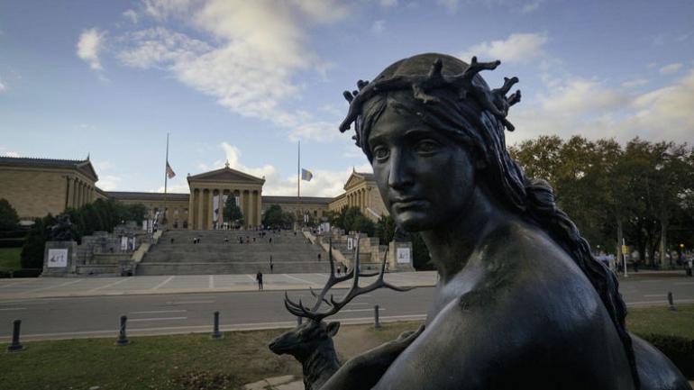 费城艺术博物馆外的雕塑