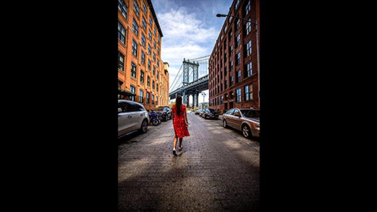 纽约市布鲁克林大桥的著名照片拍摄点