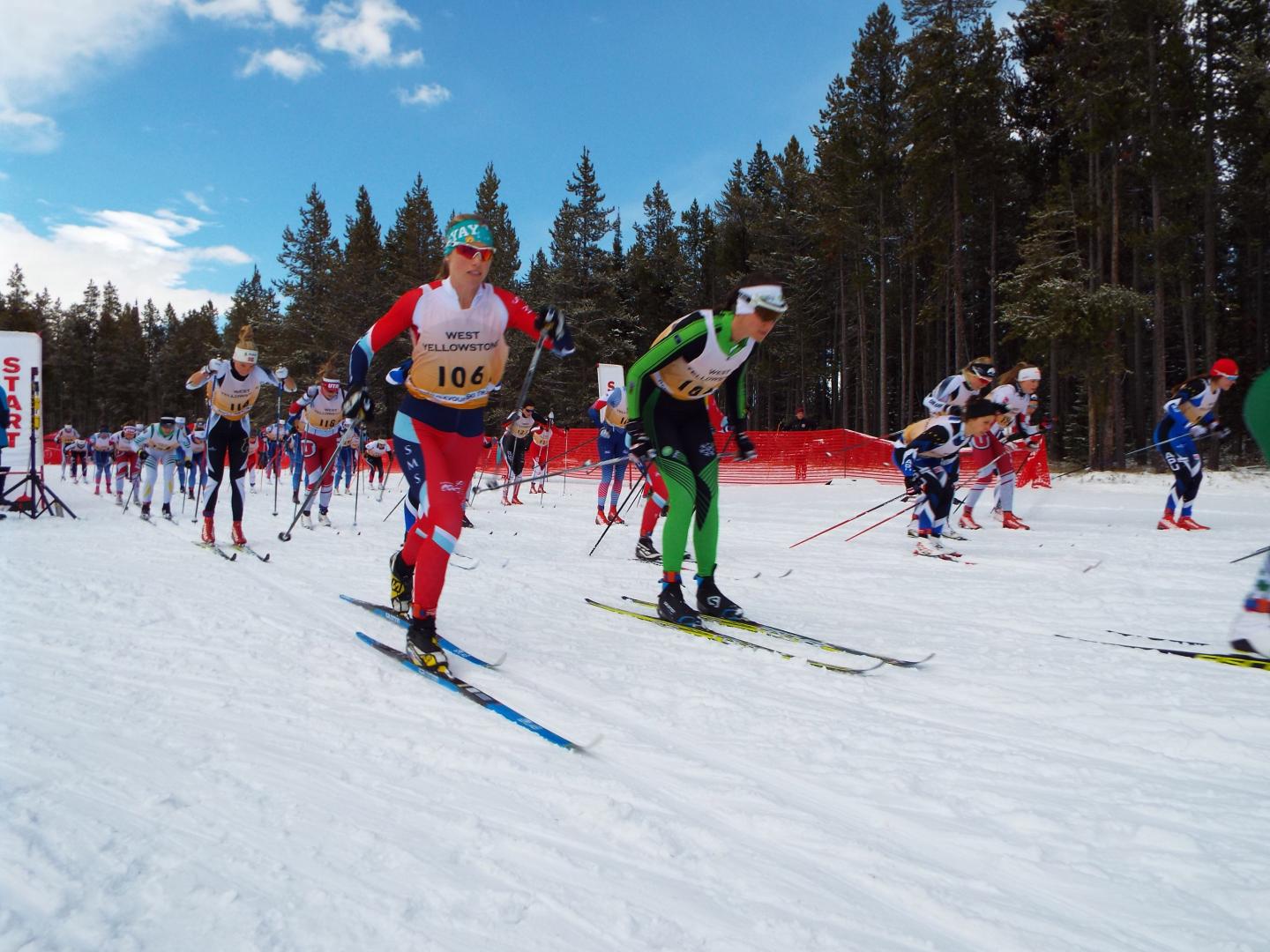 在蒙大拿州西黄石的黄石滑雪节期间举办的越野滑雪比赛