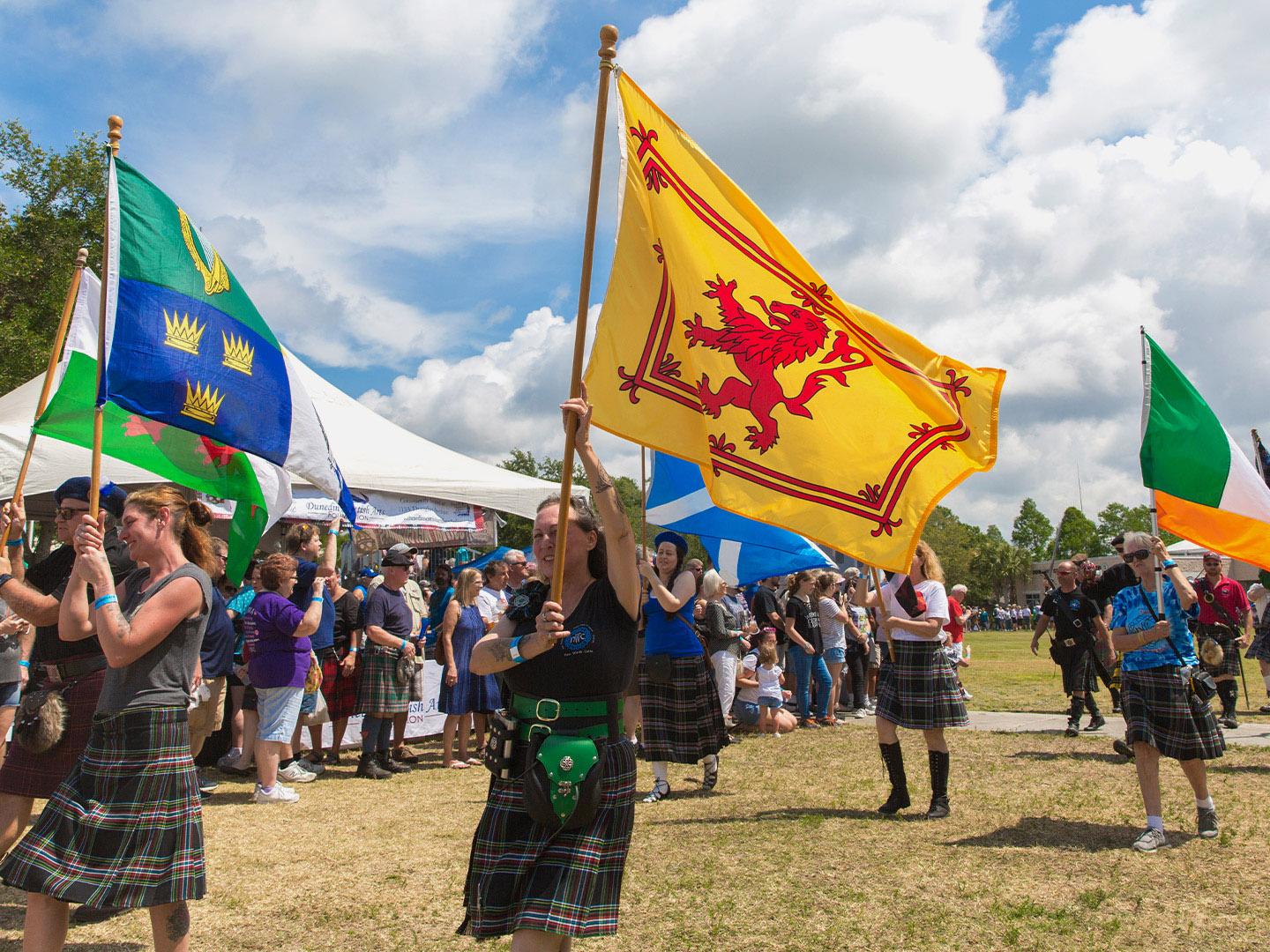 佛罗里达州达尼丁高地运动会上的苏格兰主题庆祝活动