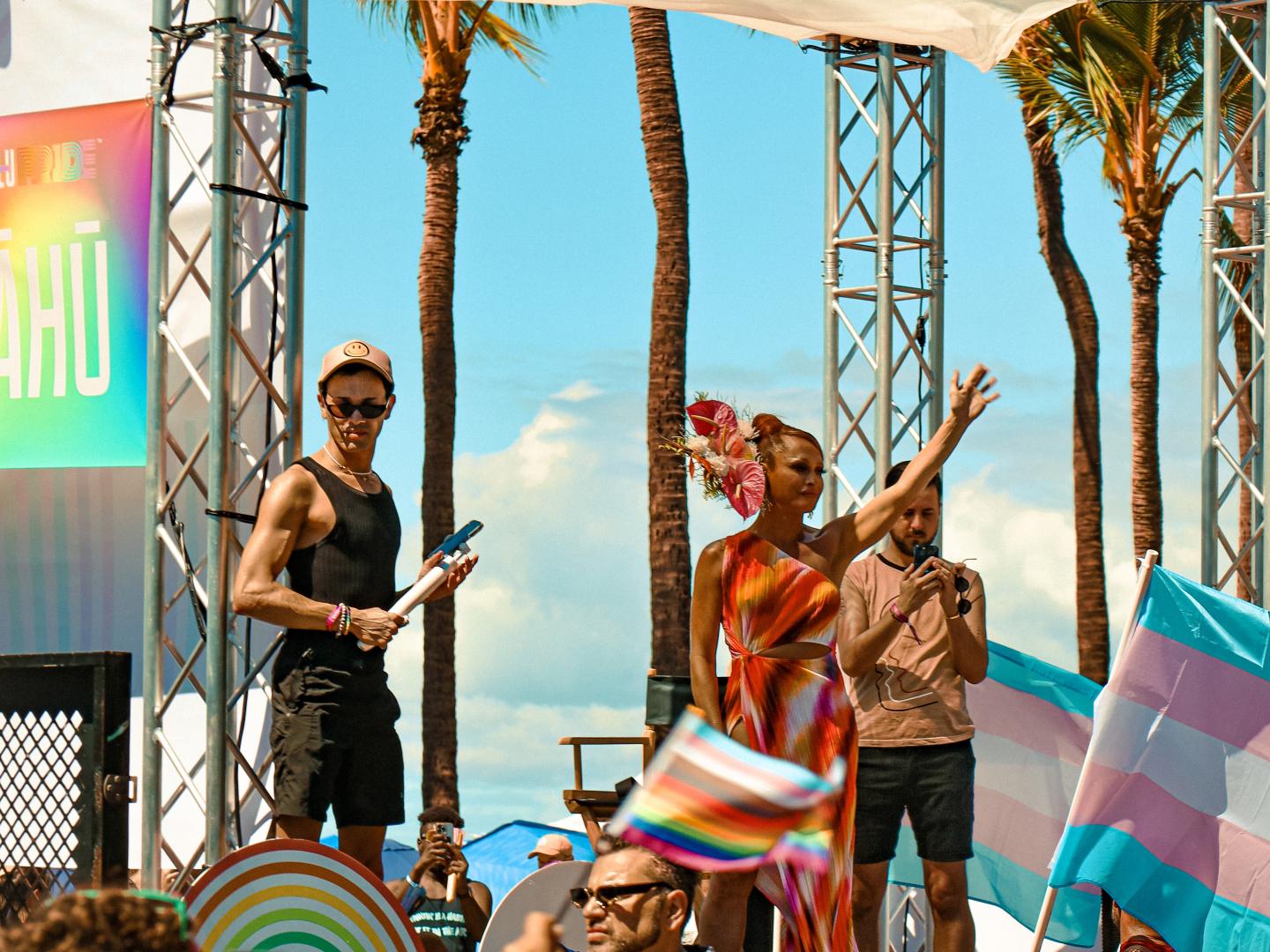 夏威夷州檀香山一年一度的檀香山骄傲节游行庆典期间的庆祝活动