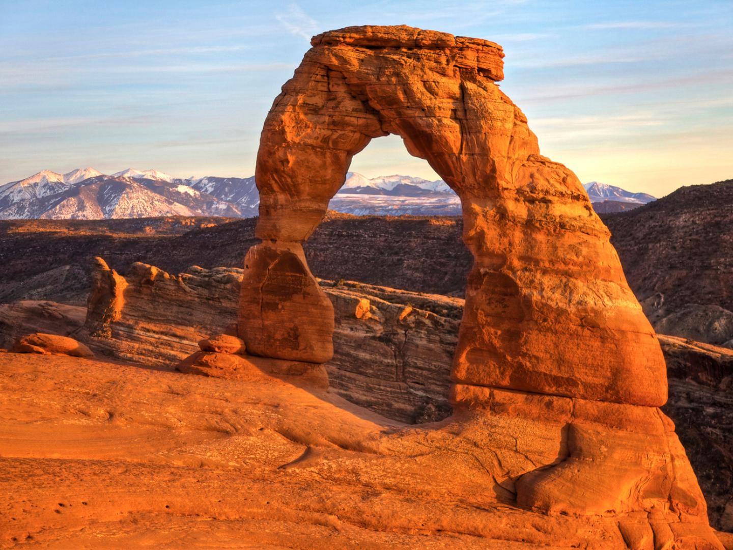 犹他州拱门国家公园中的精致拱门 犹他州拱门国家公园中的精致拱门