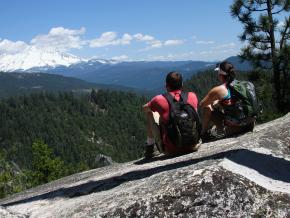 Admiring the view at Castle Crags State Park Admiring the view at Castle Crags State Park