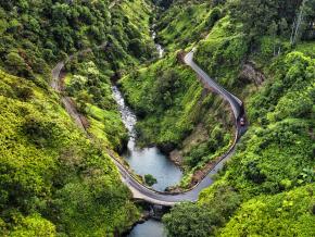 Aerial view of Hāna Highway Aerial view of Hāna Highway