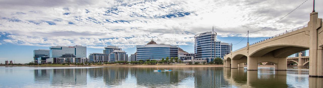 View of Tempe Town Lake and the surrounding city View of Tempe Town Lake and the surrounding city