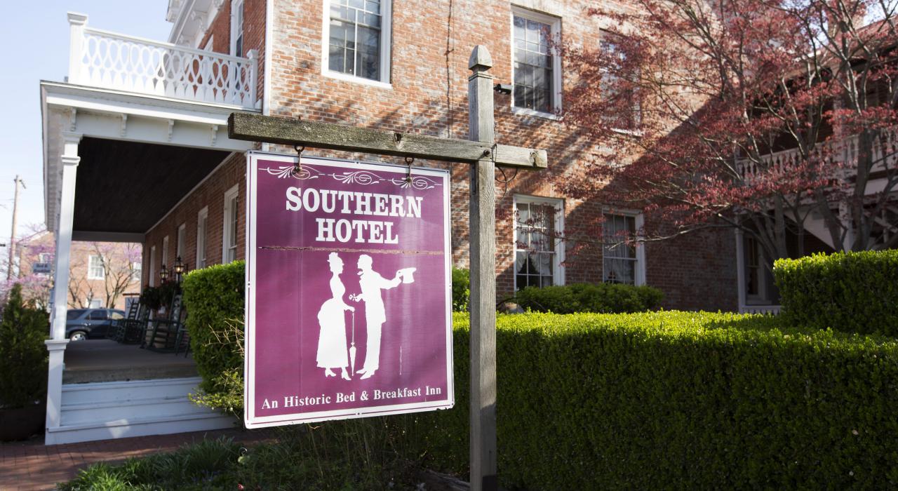 Entering the Southern Hotel in St. Genevieve, Missouri Entering the Southern Hotel in St. Genevieve, Missouri