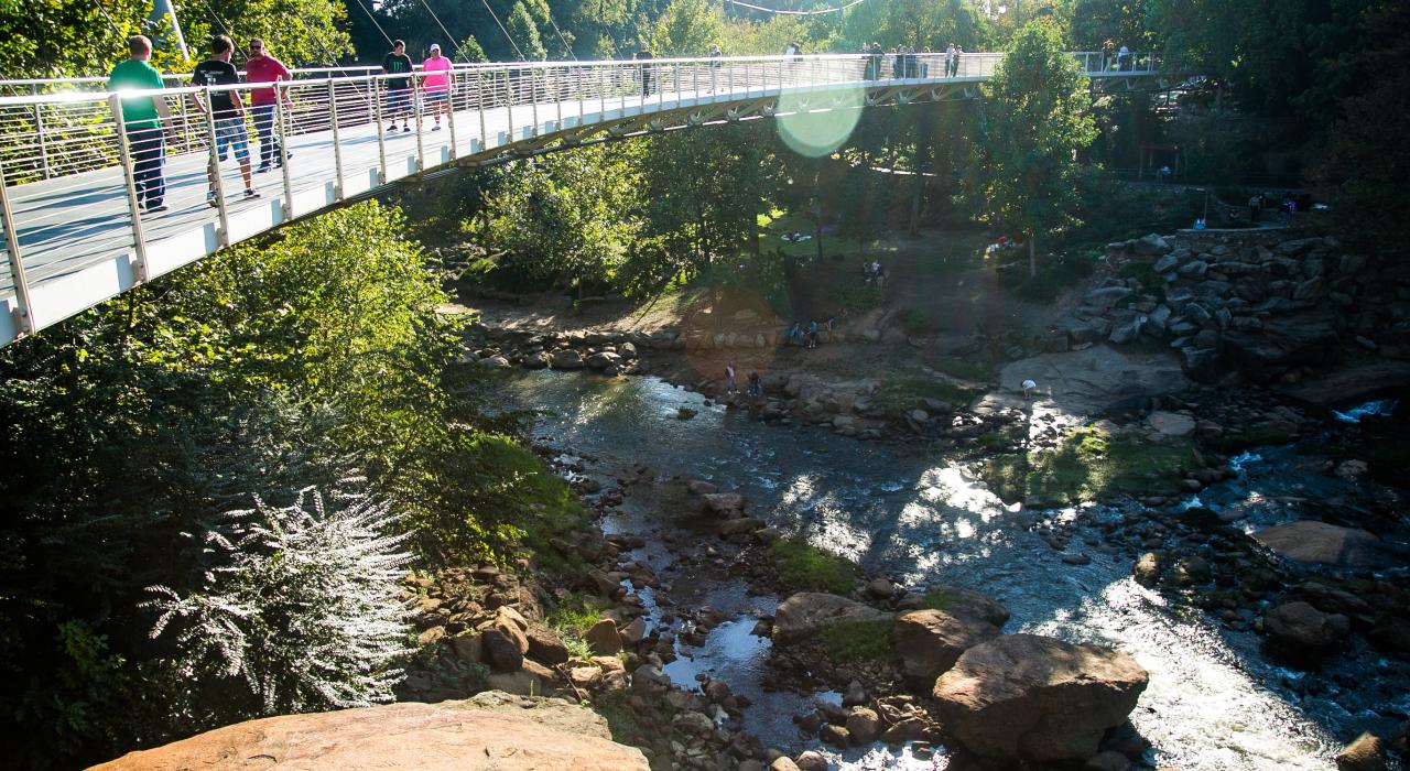 南卡罗来纳州格林维尔的瀑布公园