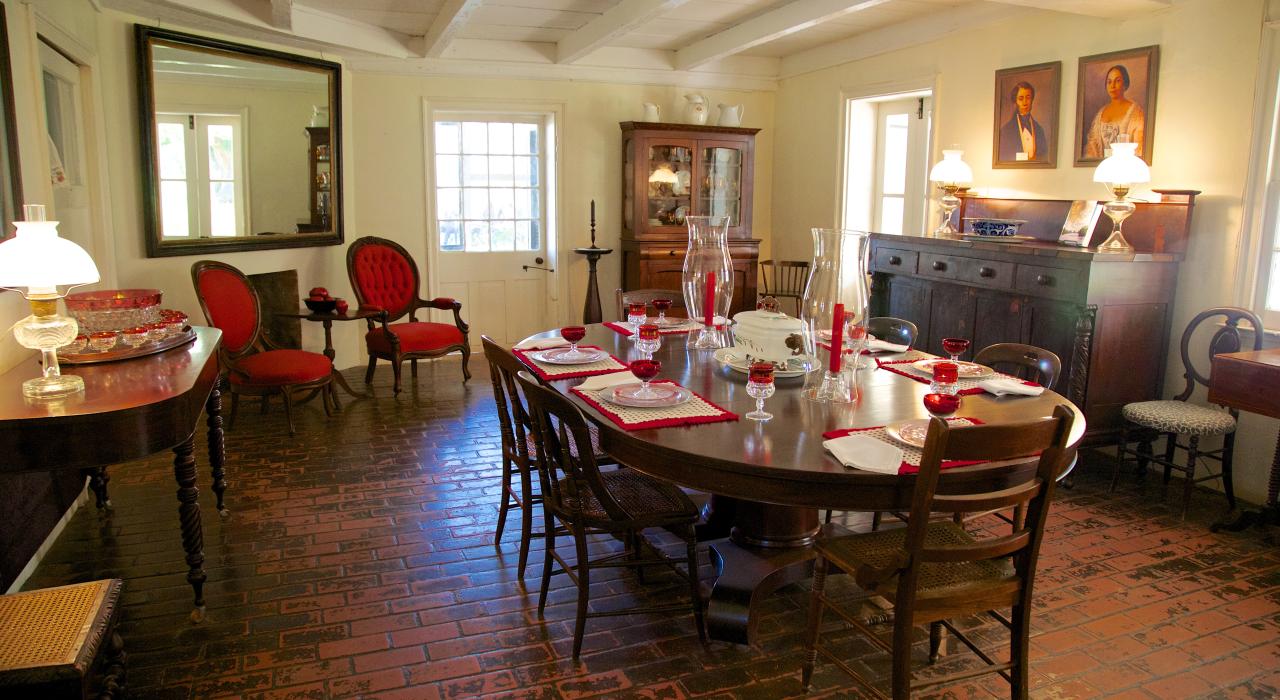 路易斯安那州纳契托什教区梅尔罗斯种植园的餐厅
