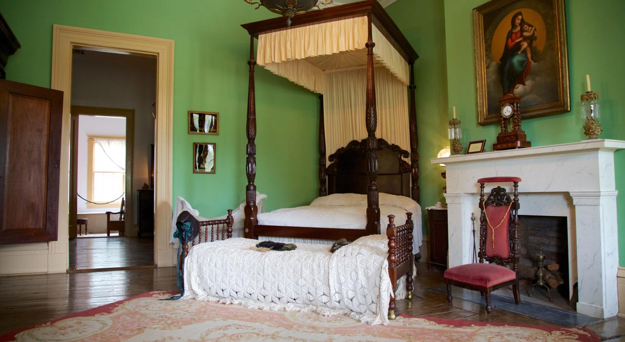 A room inside the historic Destrehan Plantation in Louisiana