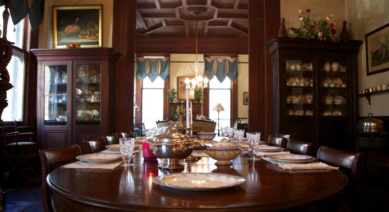 路易斯安那州霍马 Ardoyne Plantation House 种植园内的餐厅