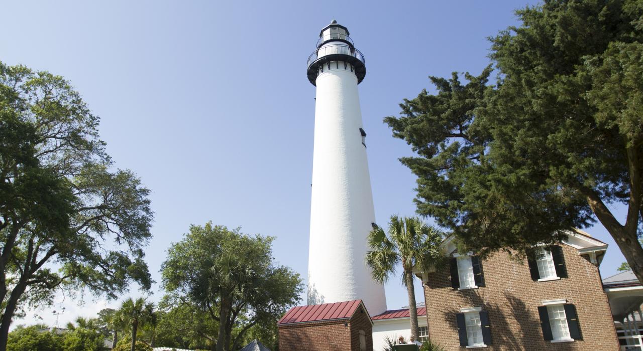 黄金群岛的圣西蒙岛灯塔