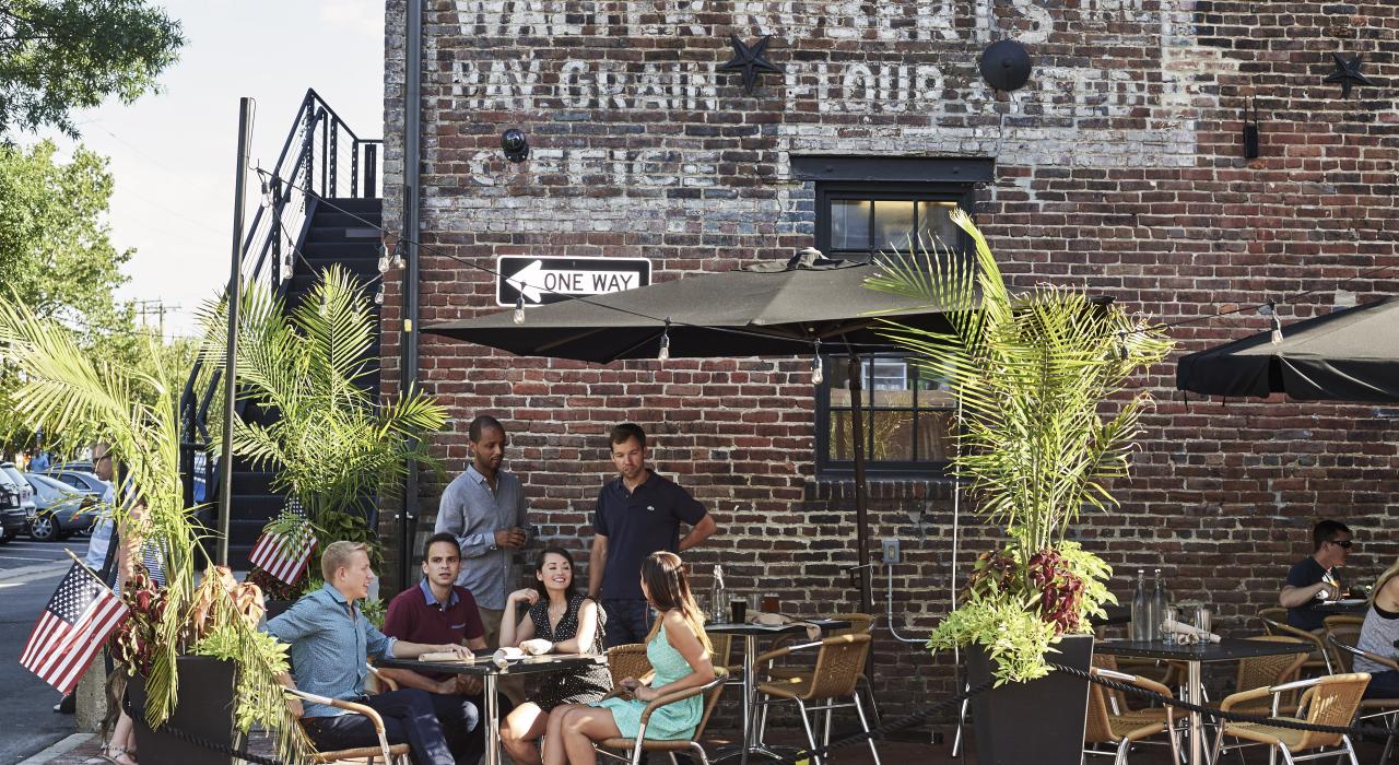 Outdoor dining in historic Old Town