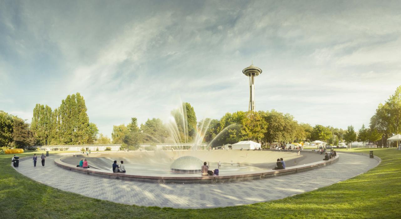 西雅图中心的国际喷泉