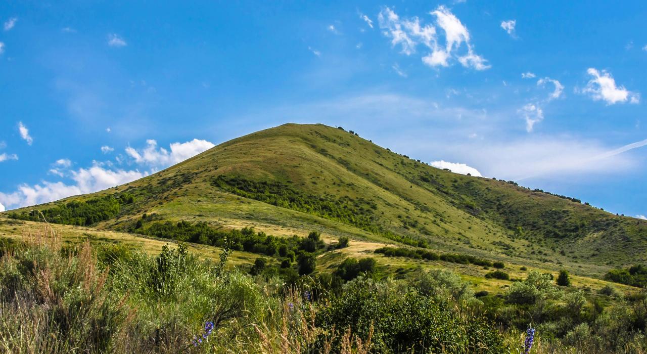 Portneuf Valley 山谷中 City Creek Trail 小径沿途满目青翠的景观