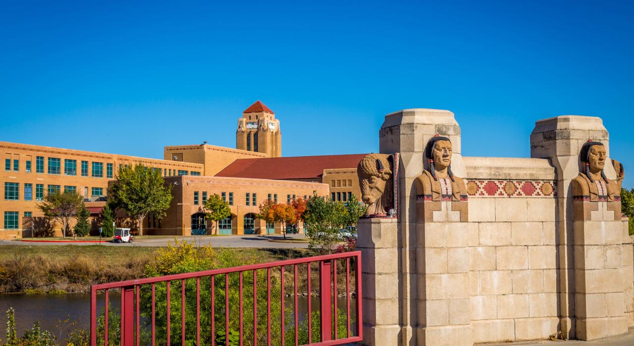 Minisa 大桥上体现美洲原住民文化的华丽雕塑