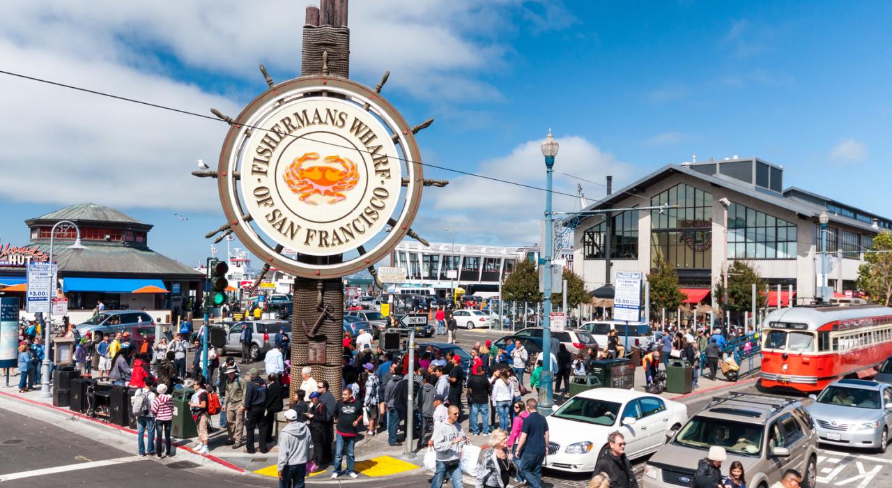 游览加利福尼亚州旧金山著名的渔人码头