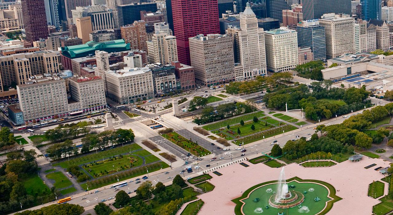 芝加哥格兰特公园鸟瞰图
