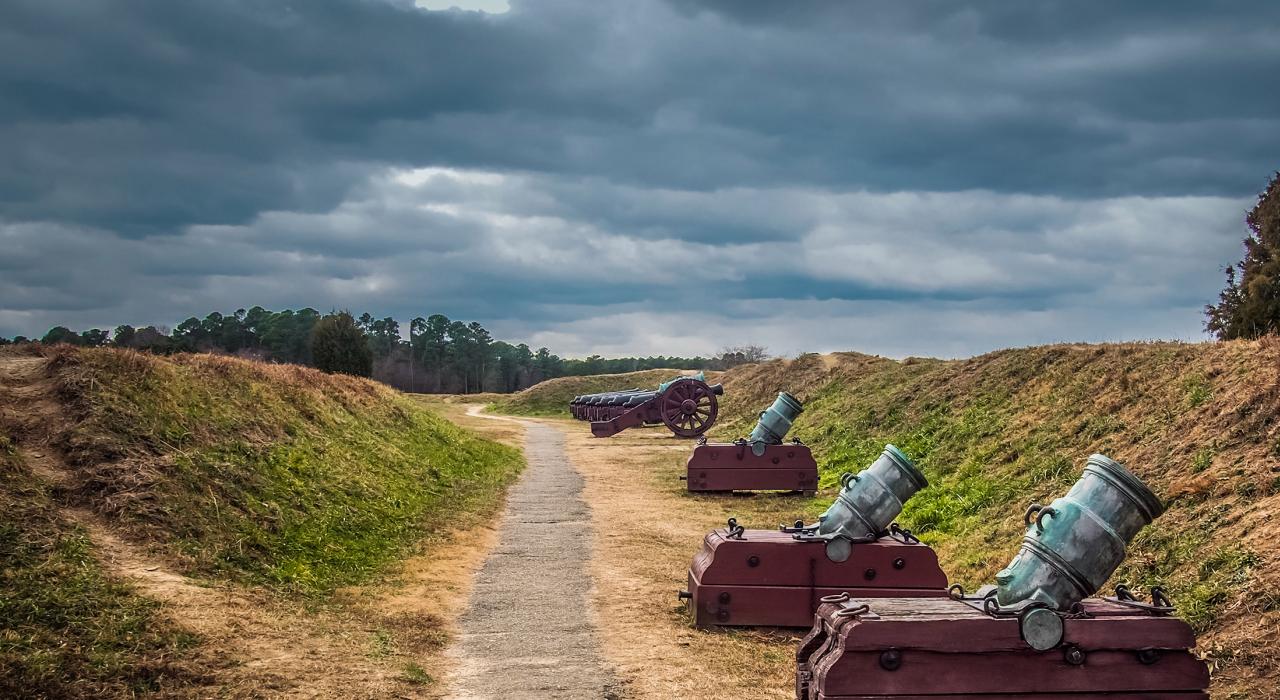 约克镇战场纪念地的迫击炮