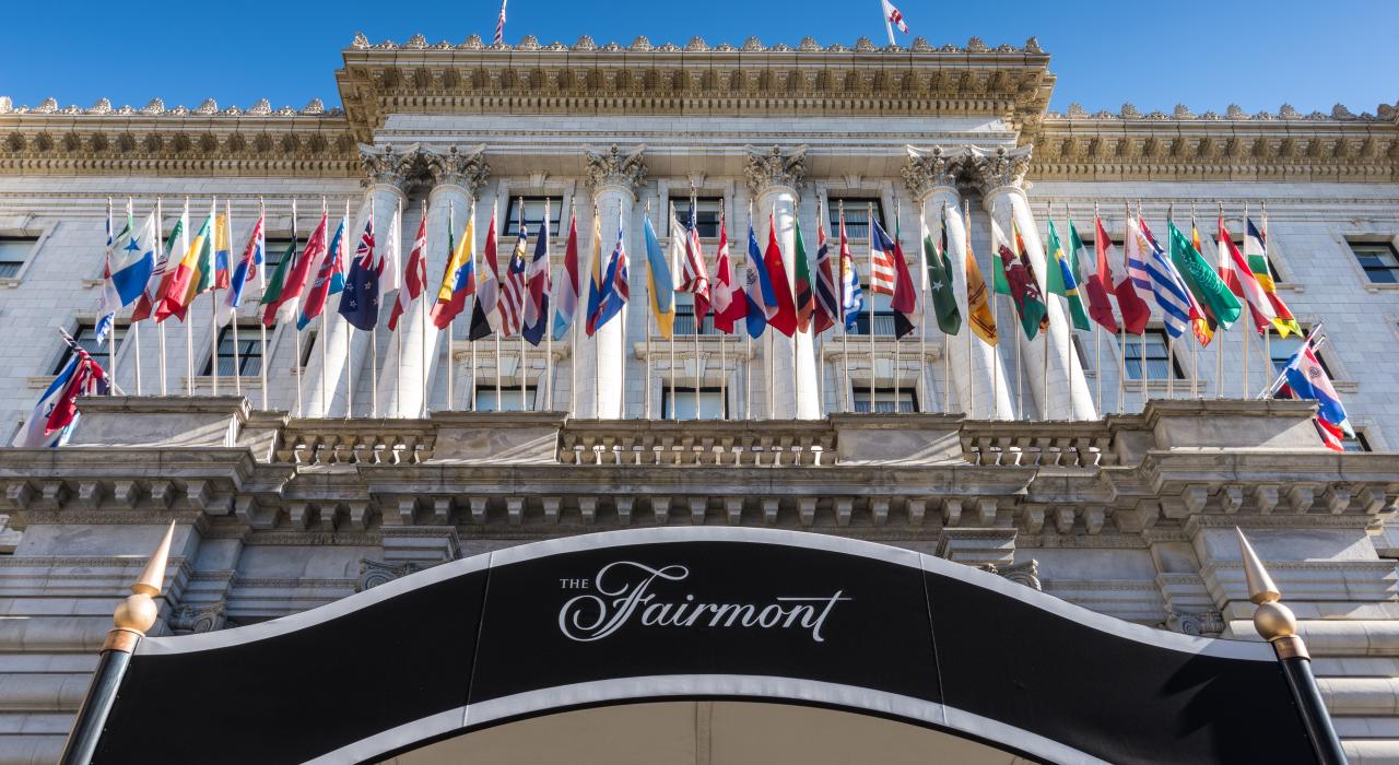 加利福尼亚州旧金山费尔蒙豪华酒店的外景
