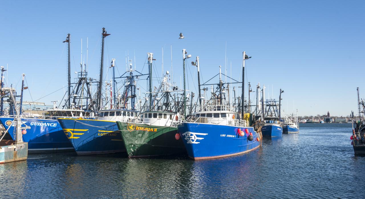 停靠在新贝德福德的渔船