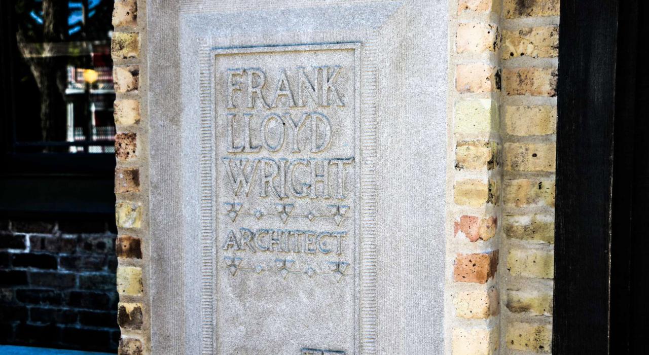 弗兰克·劳埃德·赖特在橡树园的家的标志