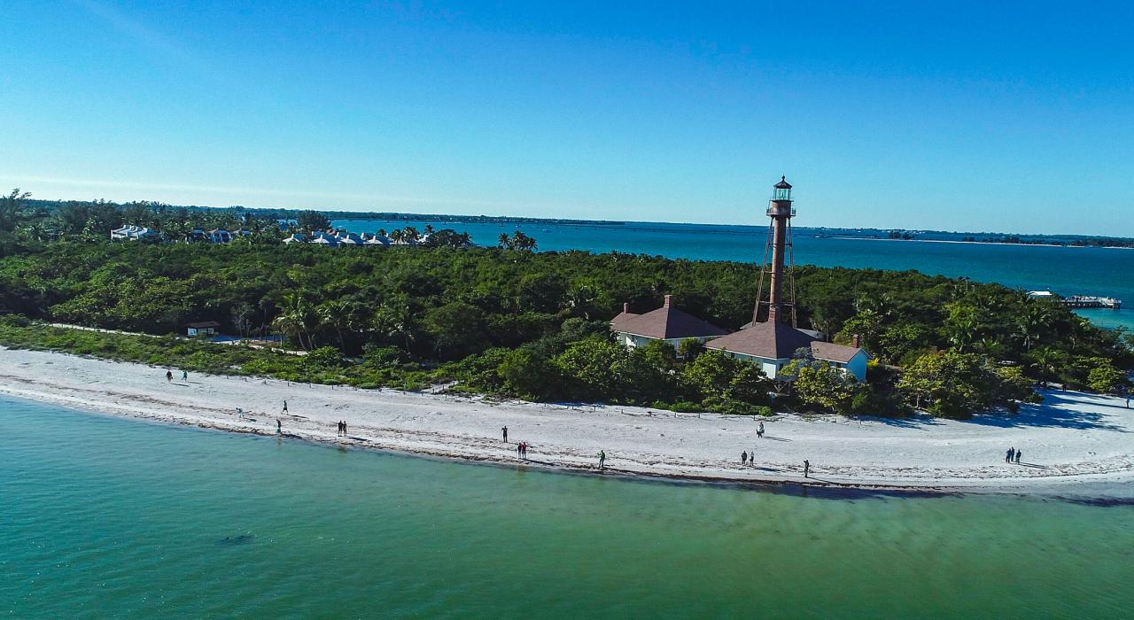 佛罗里达州萨尼贝尔岛鸟瞰图