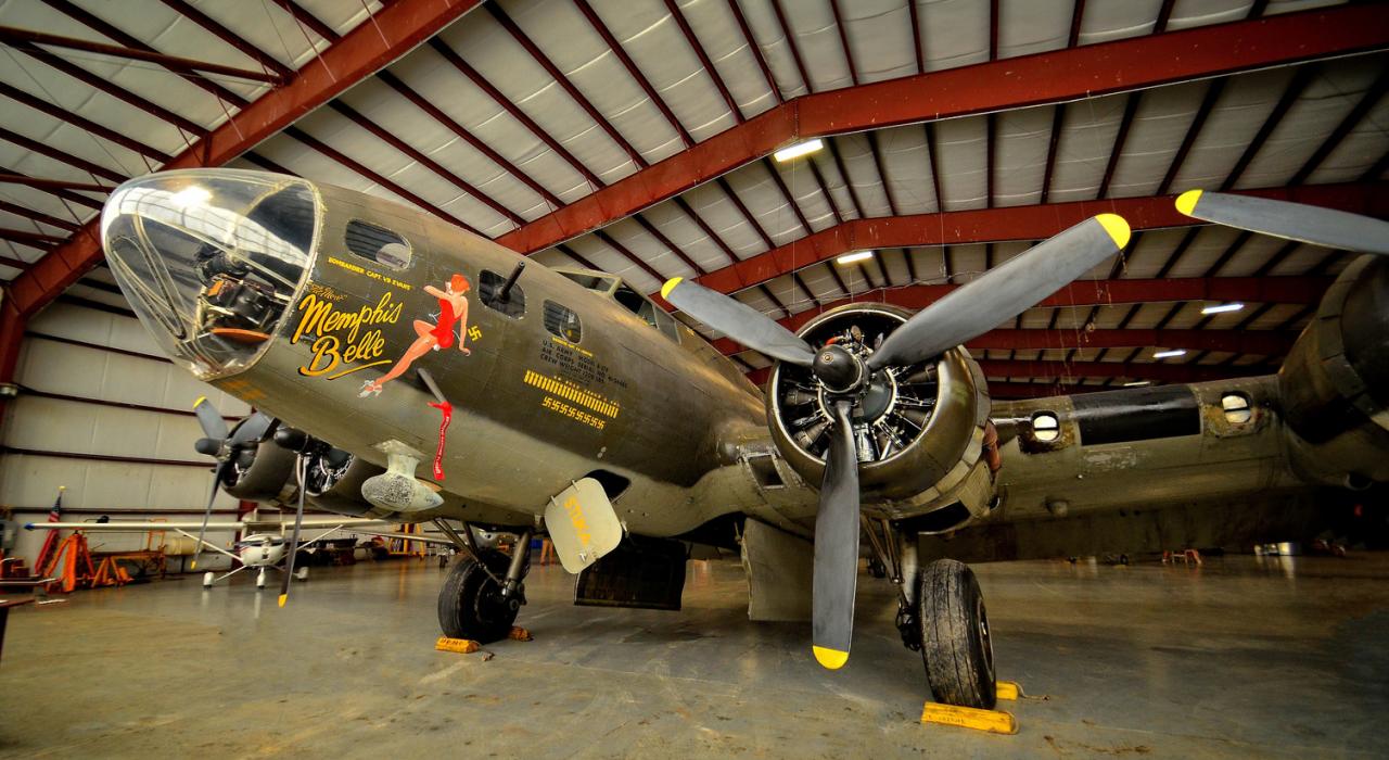 国家战机博物馆内展出的经典孟菲斯波音飞机 B-17F