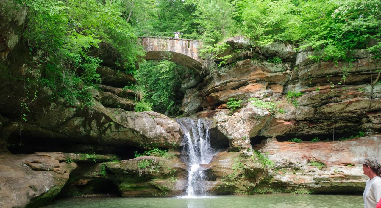 Waterfall spotting at Old Man’s Cave in Hocking Hills State Park Waterfall spotting at Old Man’s Cave in Hocking Hills State Park