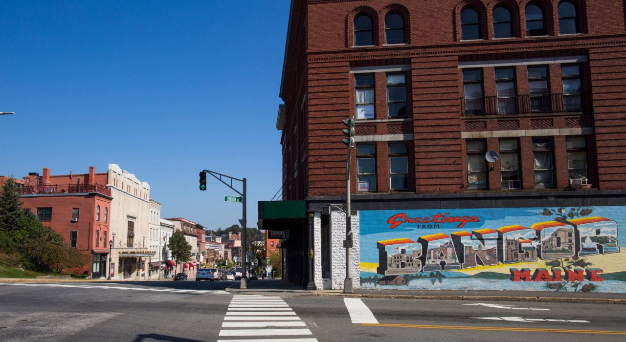 缅因州班戈市中心的壁画