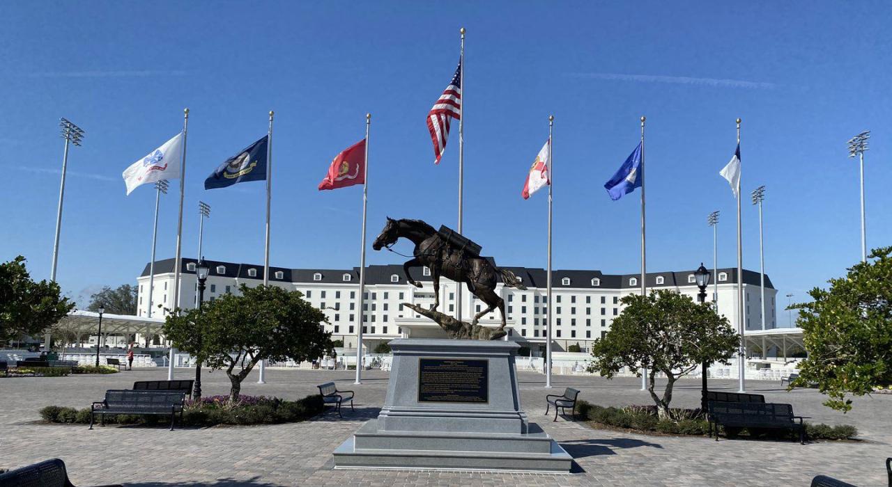 世界马术中心的英雄战马 Sergeant Reckless 雕像