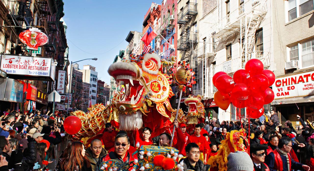 纽约市唐人街的游行和庆典