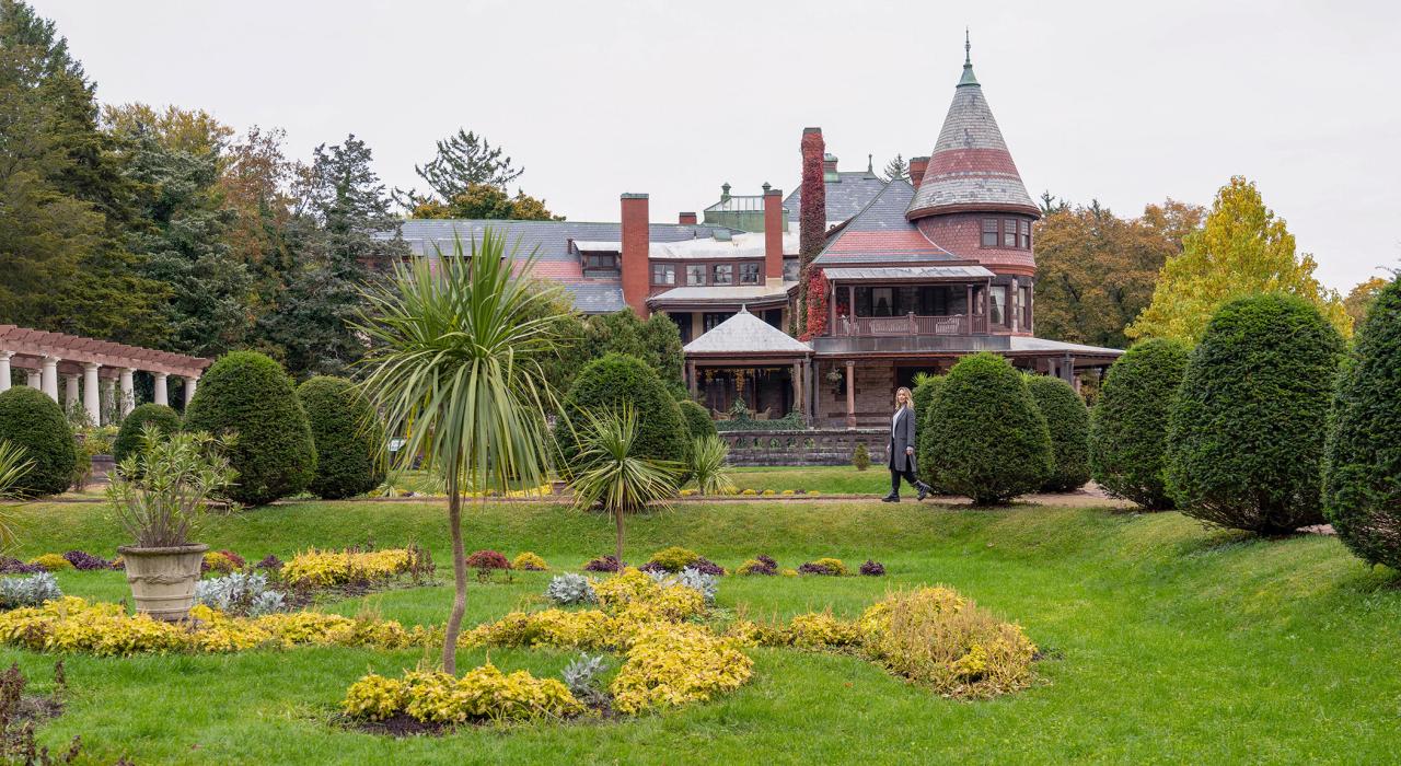 纽约卡南代瓜风景如画的 Sonnenberg Gardens 花园与 Mansion State Historic Park 公园