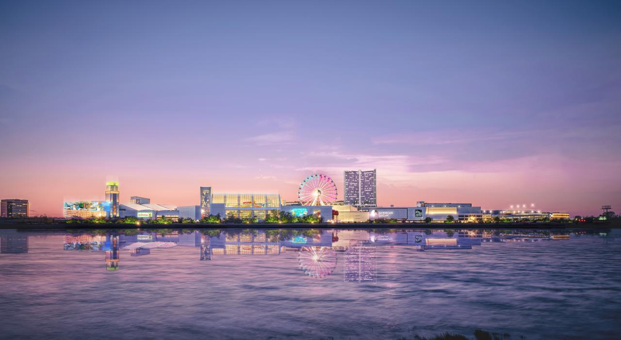 新泽西州东卢瑟福 American Dream 购物中心的海滨外景