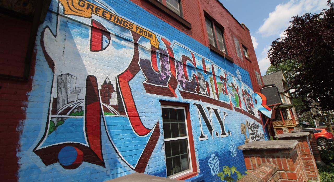 罗切斯特的一幅彩色壁画