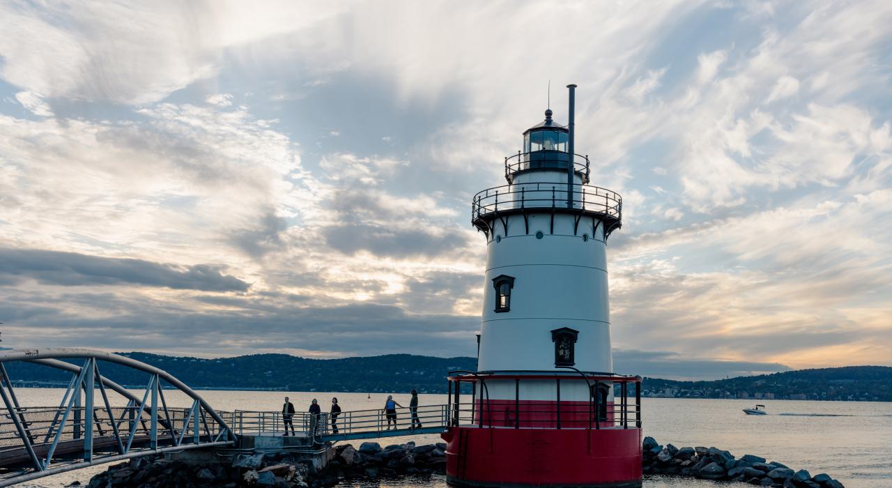 纽约州沉睡谷的 Tarrytown Light 灯塔 纽约州沉睡谷的 Tarrytown Light 灯塔