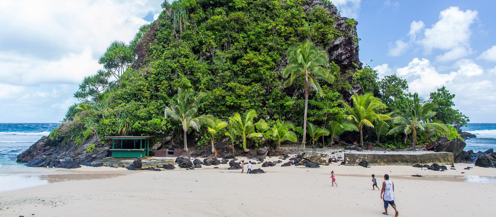 The popular Two Dollar Beach in Avaio in Pago Pago on the island of Tutuila The popular Two Dollar Beach in Avaio in Pago Pago on the island of Tutuila